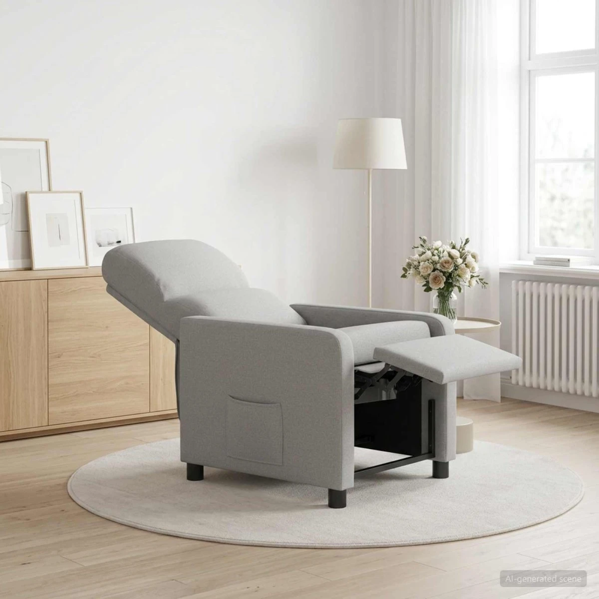 vidaXL Recliner Skygrå Polyester med massagefunktion