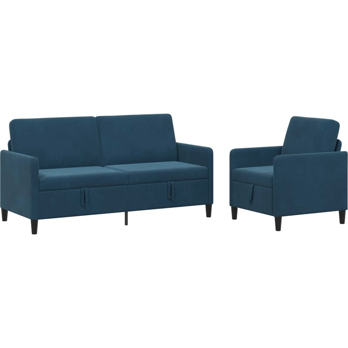vidaXL Sofasæt med opbevaring 2 stk. - Blå Polyester