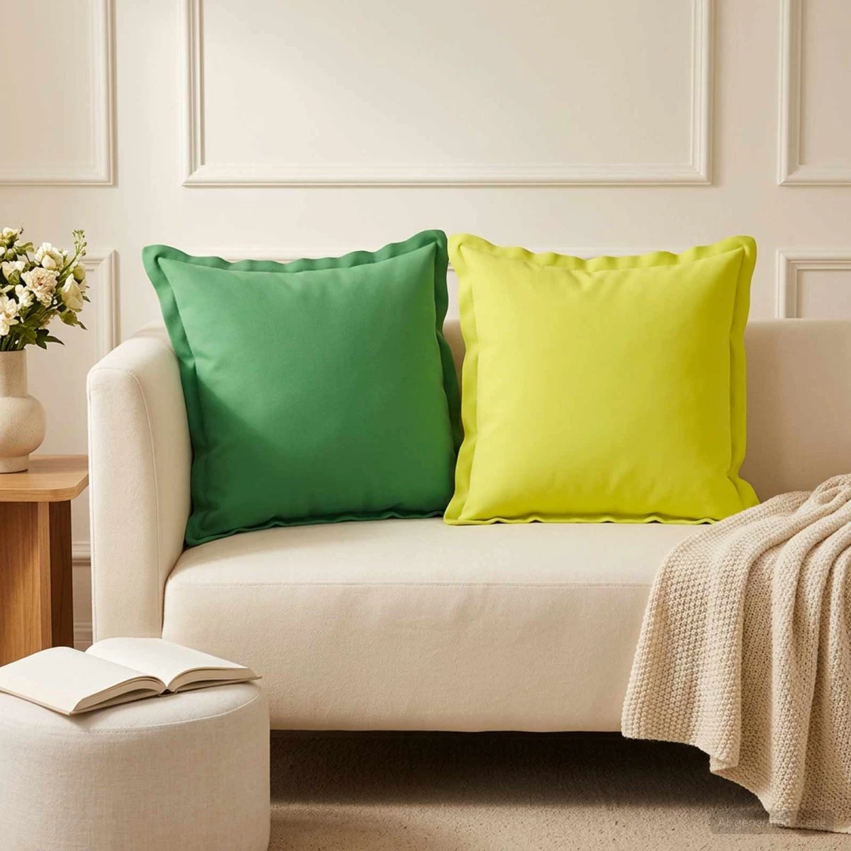 vidaXL HOUTEN Pudebetræk 12 stk. Lys grøn 50x50 cm