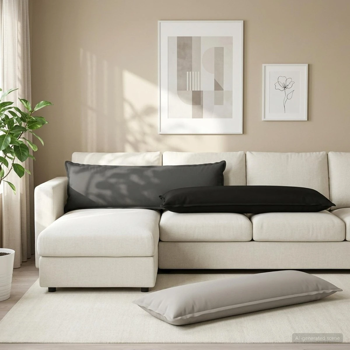 vidaXL HOUTEN Pudebetræk 2 stk. Sort 40 x 145 cm