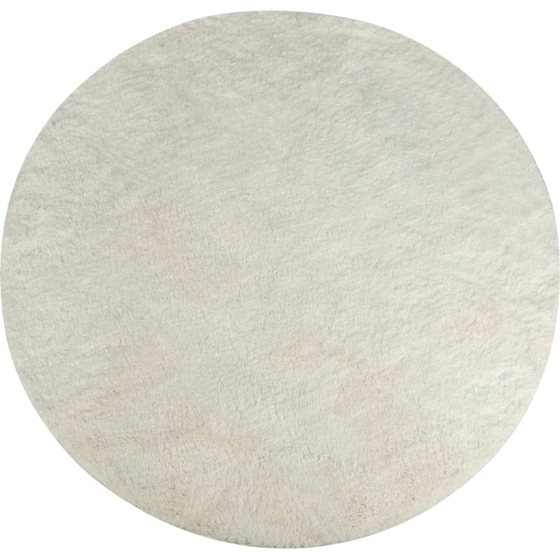 Rundt ryatæppe Ø160 cm – Hvid, skridsikker (Nordstrand)