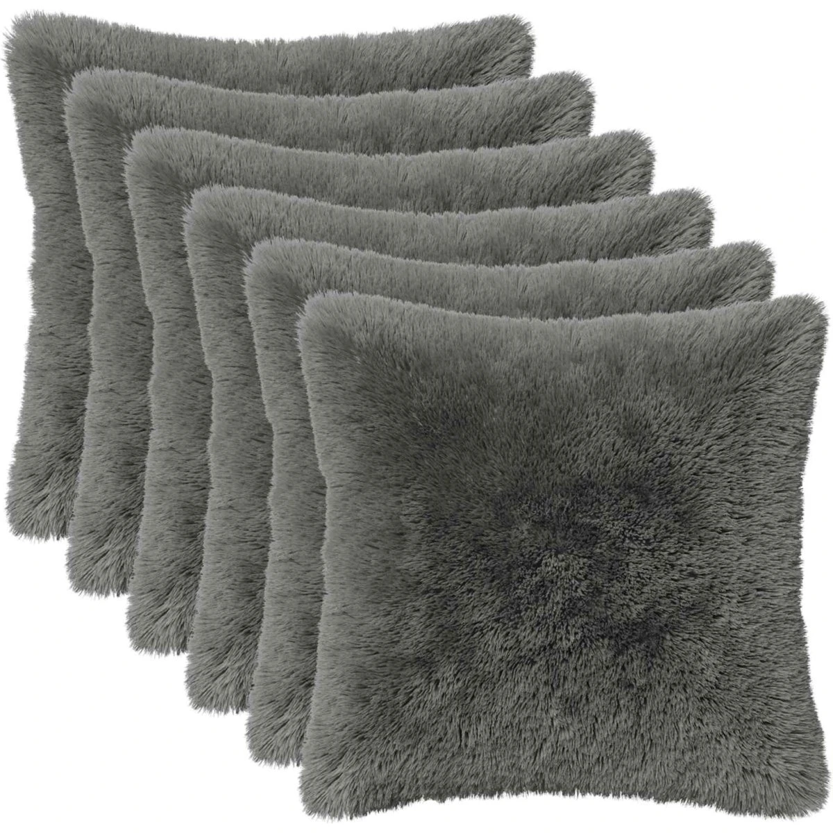 vidaXL HEERLEN Pudebetræk 6 stk. Lysegrå 45x45 cm PV Fleece