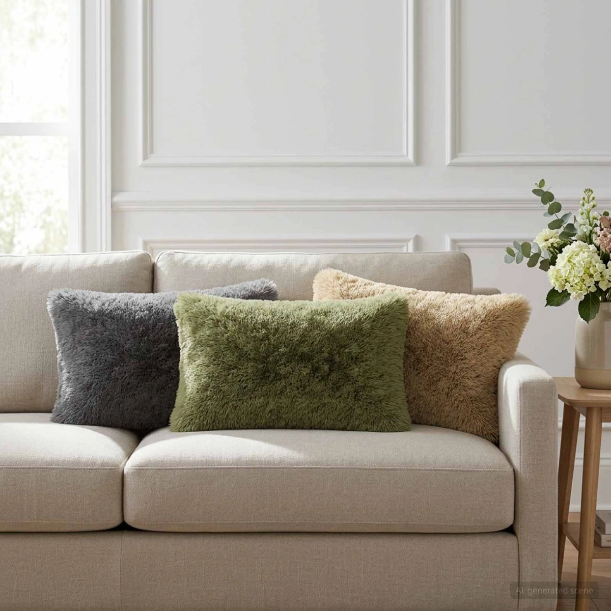 vidaXL HEERLEN Pudebetræk 2 stk. Lys grøn 40 x 60 cm PV Fleece