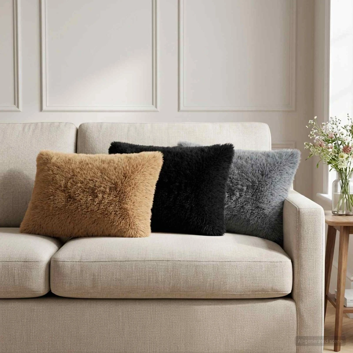 vidaXL HEERLEN Pudebetræk 2 stk. Sort 40 x 60 cm PV Fleece