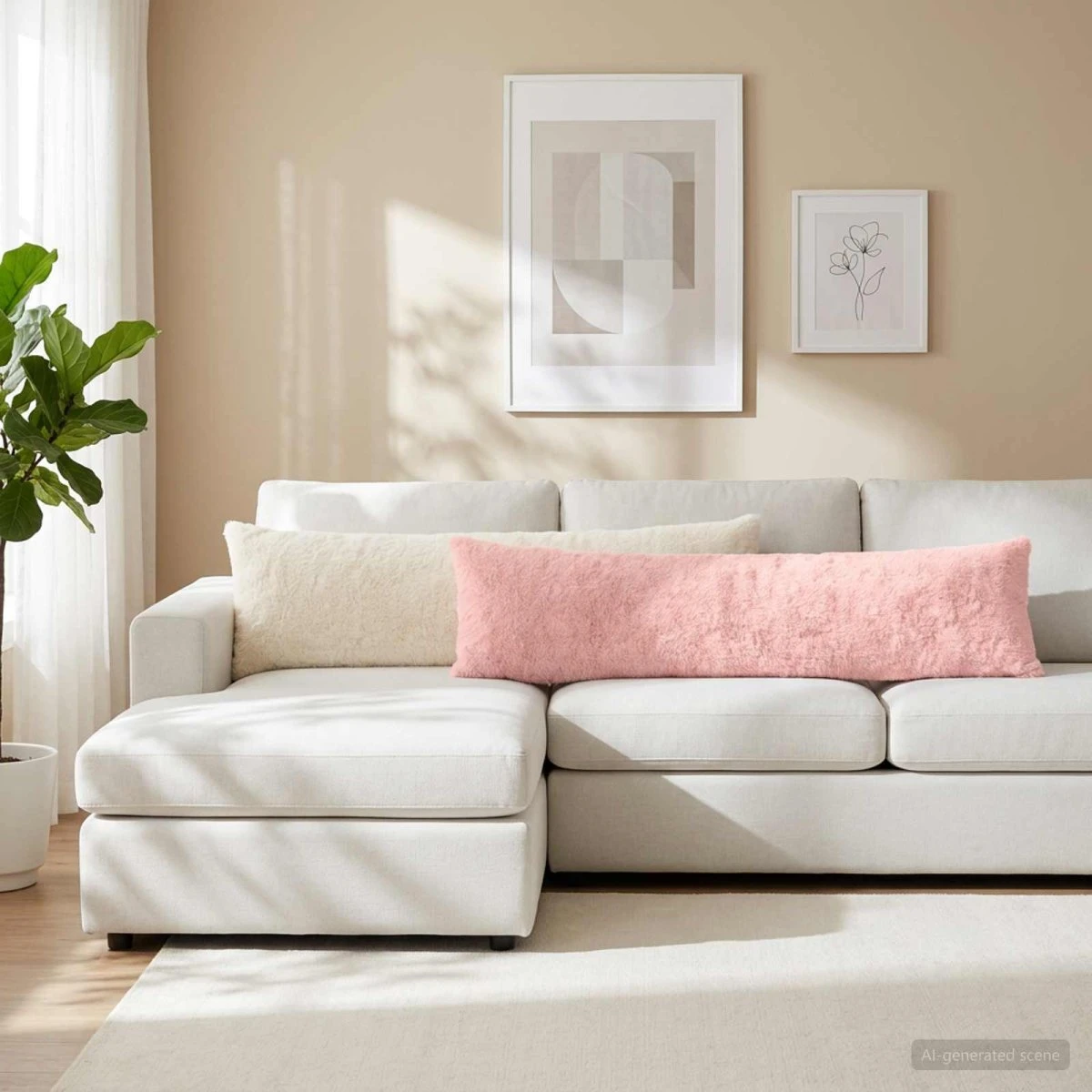 vidaXL HEERLEN Pudebetræk 2 stk. Hvid Faux Kaninpels 40x145 cm