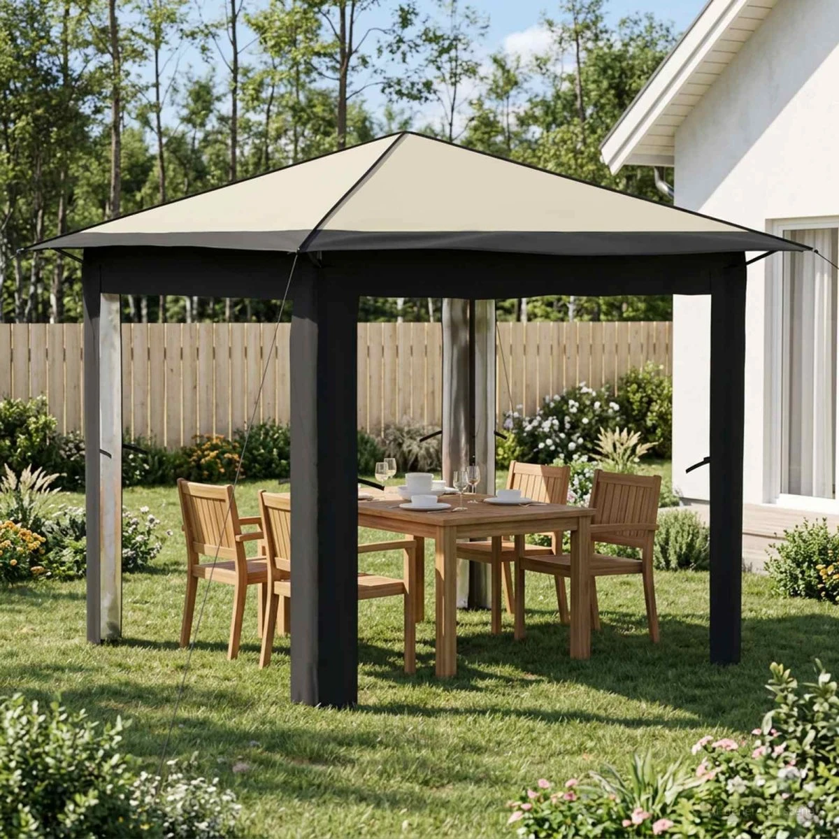 vidaXL Gazebo uden sider 2,6 x 2,6 m - Creme og antracit