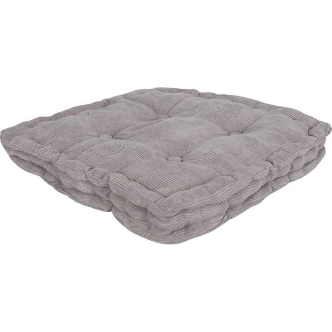 Futonhynde 40x40x7 cm – Blød fløjl, grå