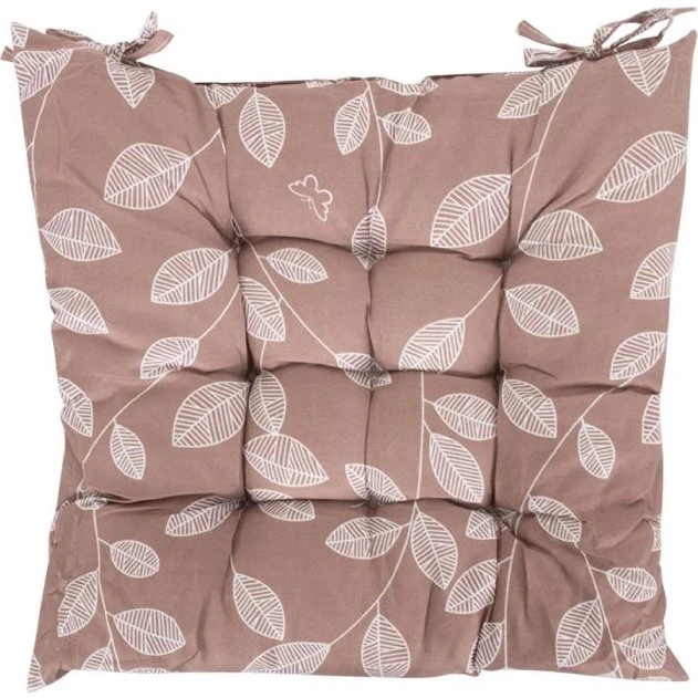 Stolehynde 35x35x6 cm - Brun med hvide blade