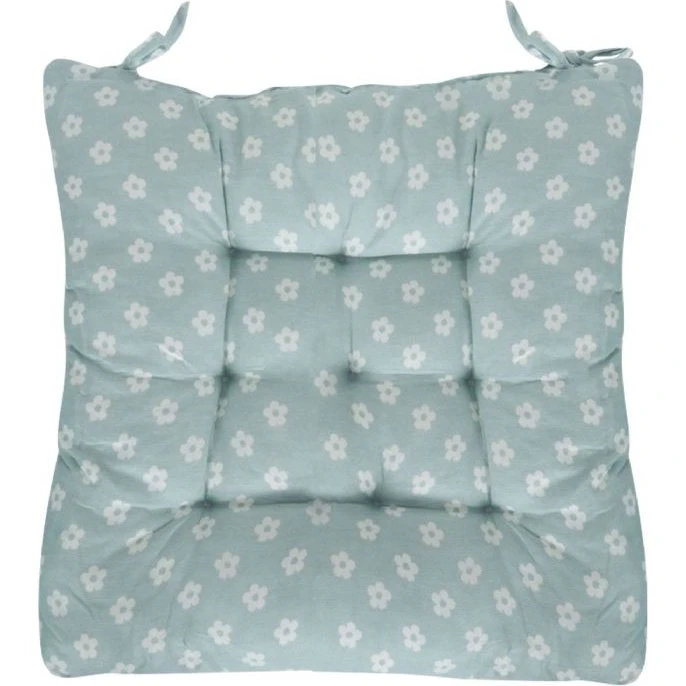 Stolehynde 35x35x6 cm - Mint med små blomster