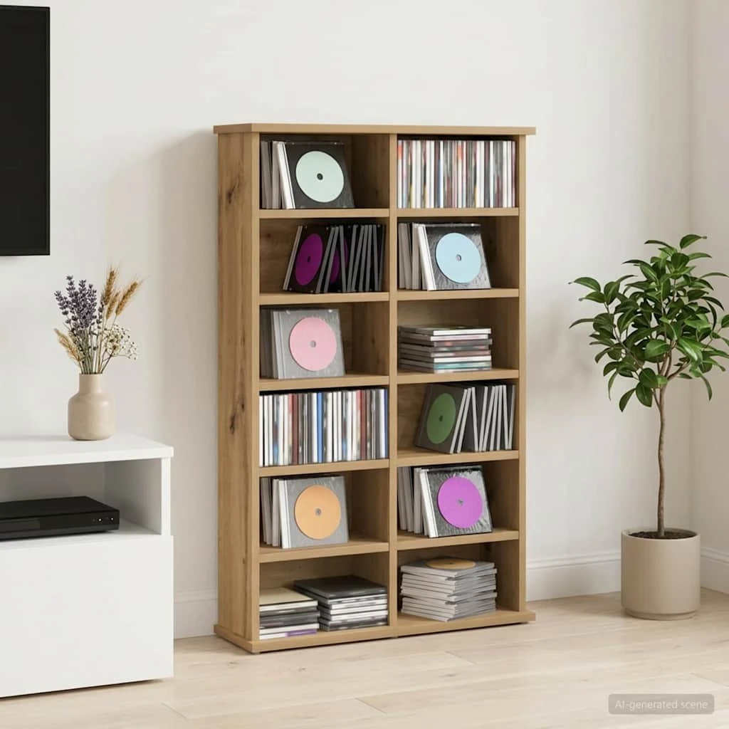vidaXL CD Skab Artisan-eg 60 x 17 x 92 cm