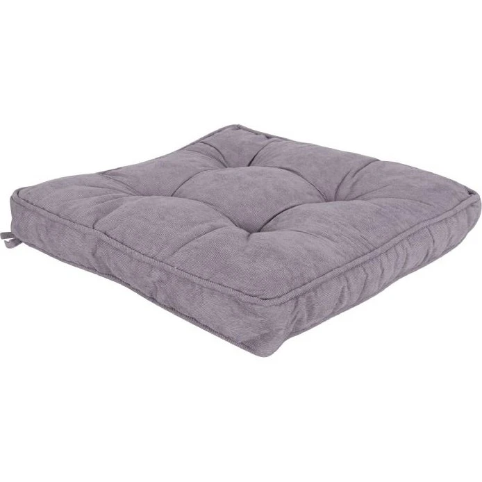 Stolehynde i babyfløjl 38x38x8 cm – Grå komfort