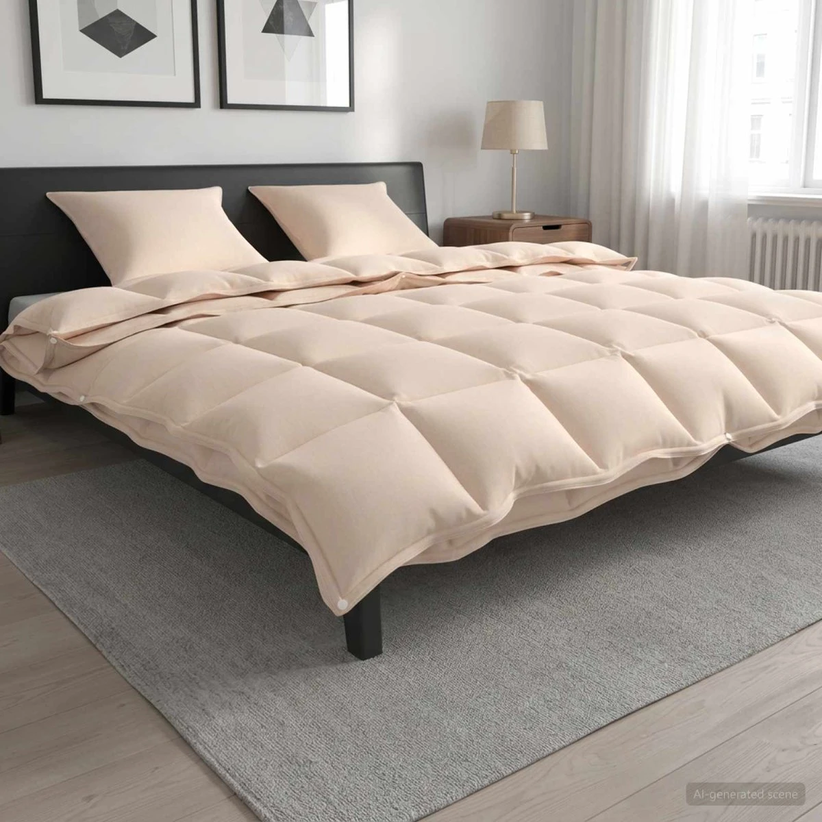 vidaXL Dyne- og pudesæt 200x240 cm - Kapok & Polyester, Beige