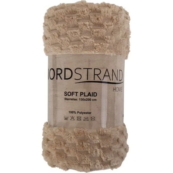 Fleece tæppe 150x200 cm - sand - Nordstrand Home