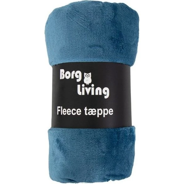 Petroleumsfarvet fleece tæppe 150x200 cm – Borg Living