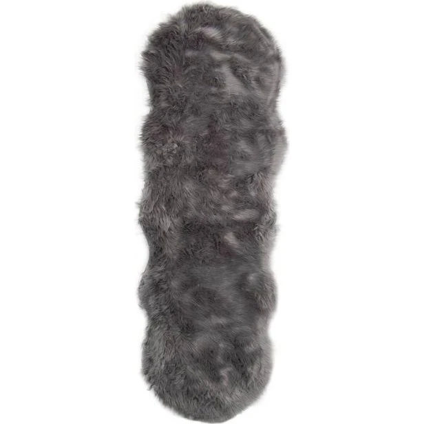 Imiteret lammeskind 60x180 cm - Grå, ekstra blødt