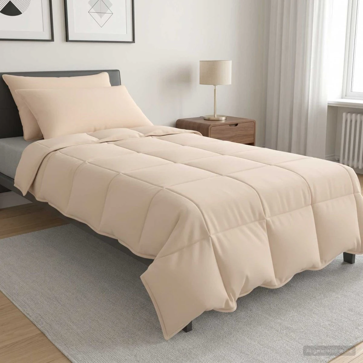 vidaXL Dyne- og pudesæt 155x220 cm Kapok Beige