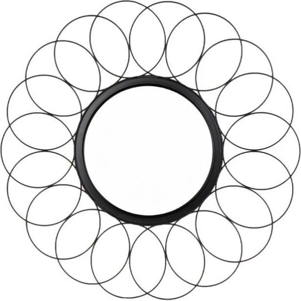 Rundt vægspejl 60 cm – sort metalramme