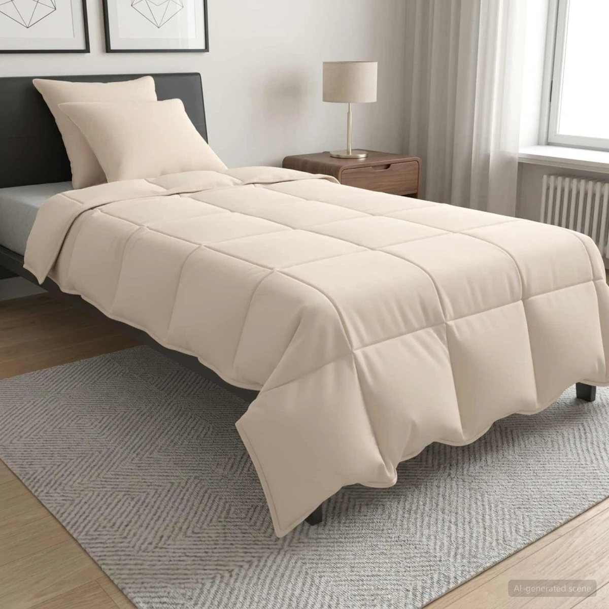 vidaXL Dyne- og pudesæt i naturlig Kapok, Beige, 135 x 220 cm
