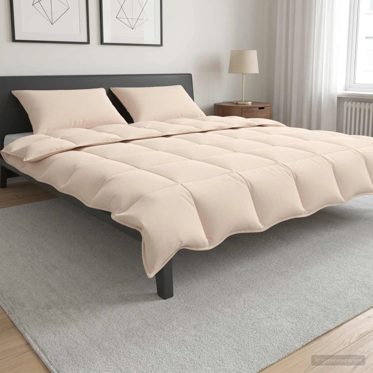 vidaXL Dyne og Betræk Sæt 260x240 cm med Kapok Fiber, Beige