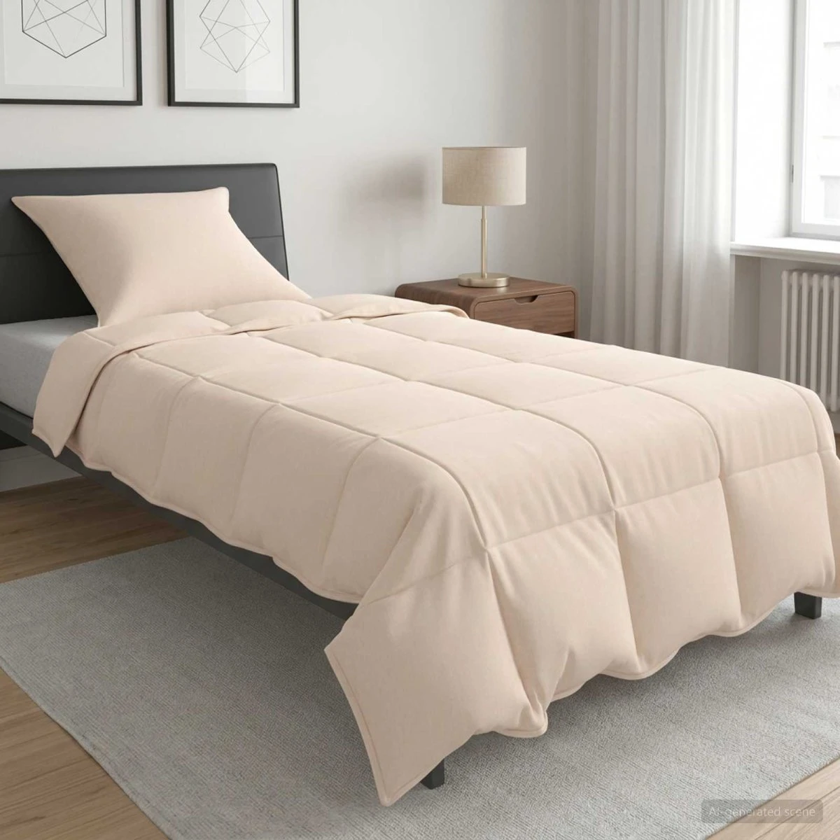 vidaXL Dyne- og pudesæt Vinter 155x200 cm Beige Kapok