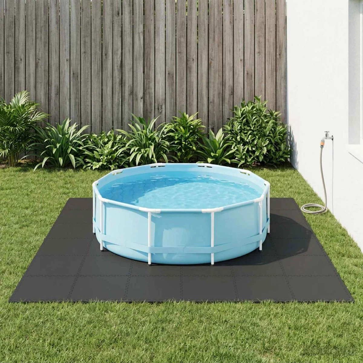 vidaXL Poolbundmåtte 14,4 m² Sort 40 stk. EVA skum