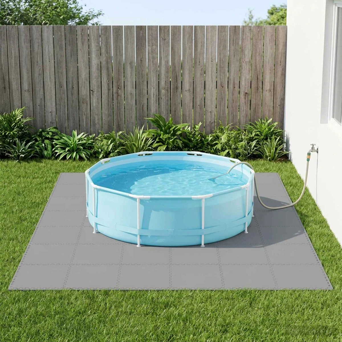 vidaXL Poolbundmåtte 24 stk. Grå 8,64 m² EVA skum