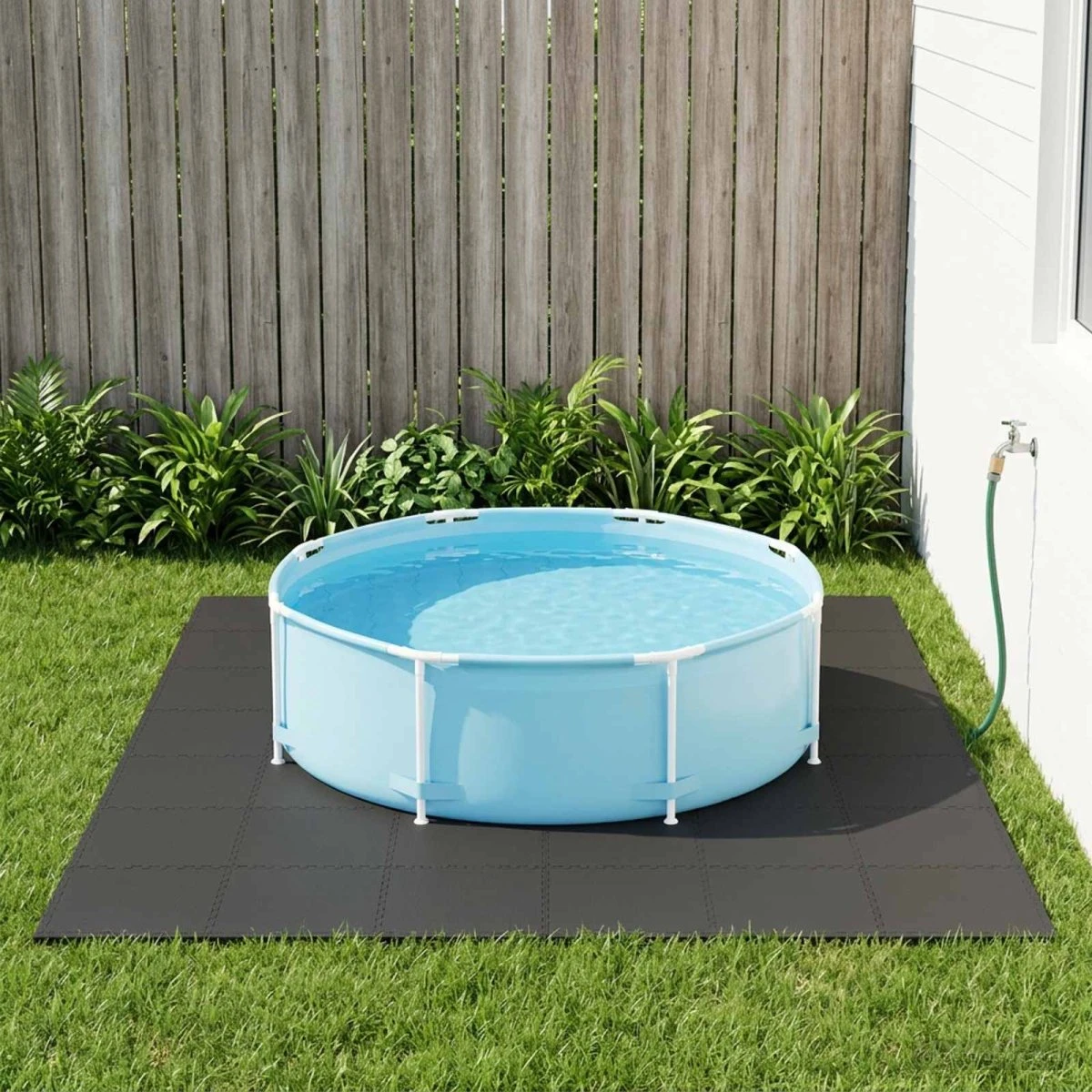 vidaXL Poolbundmåtte 50 stk. 18 m² Sort EVA skum