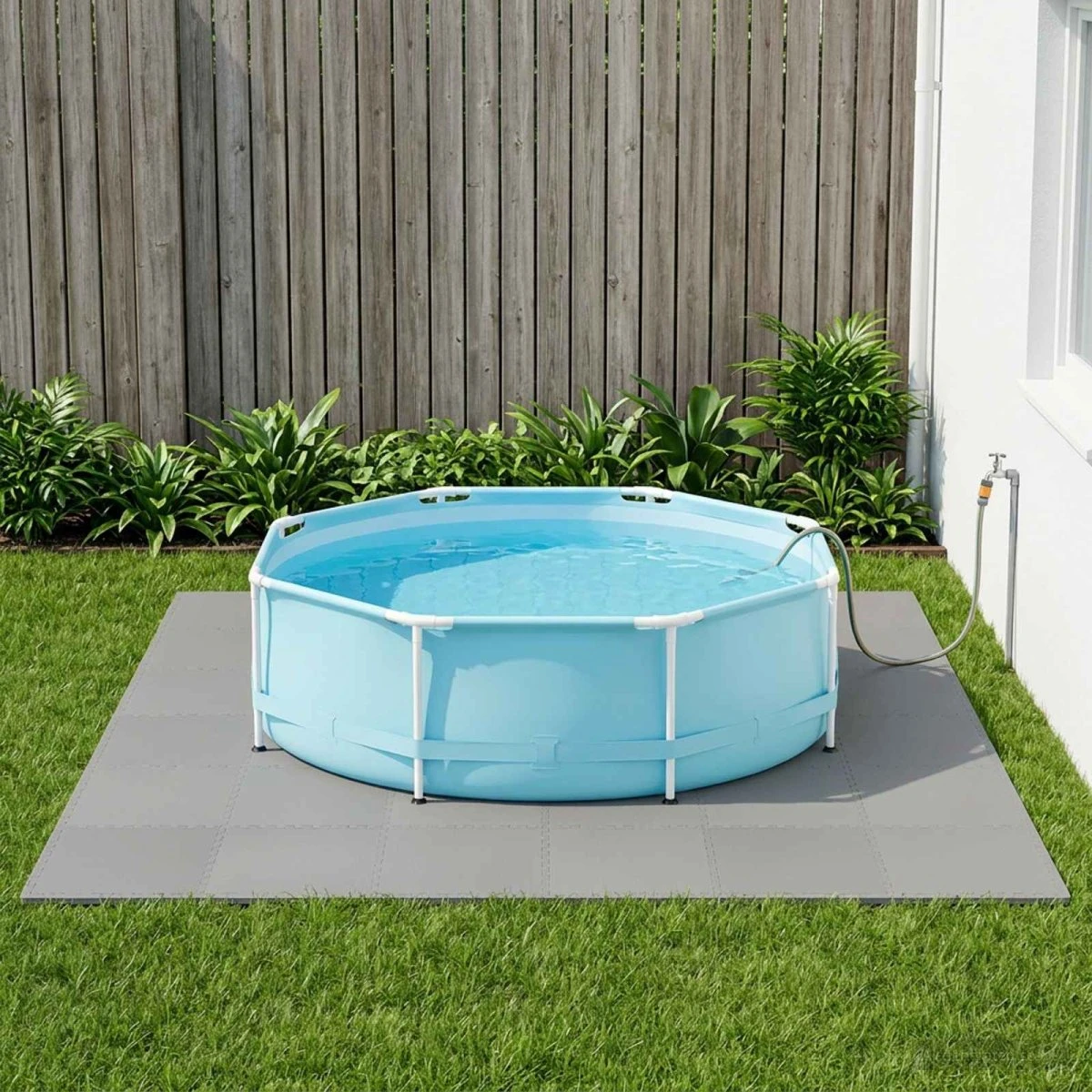 vidaXL Poolbundmåtte 50 stk. 18 m² Grå EVA skum