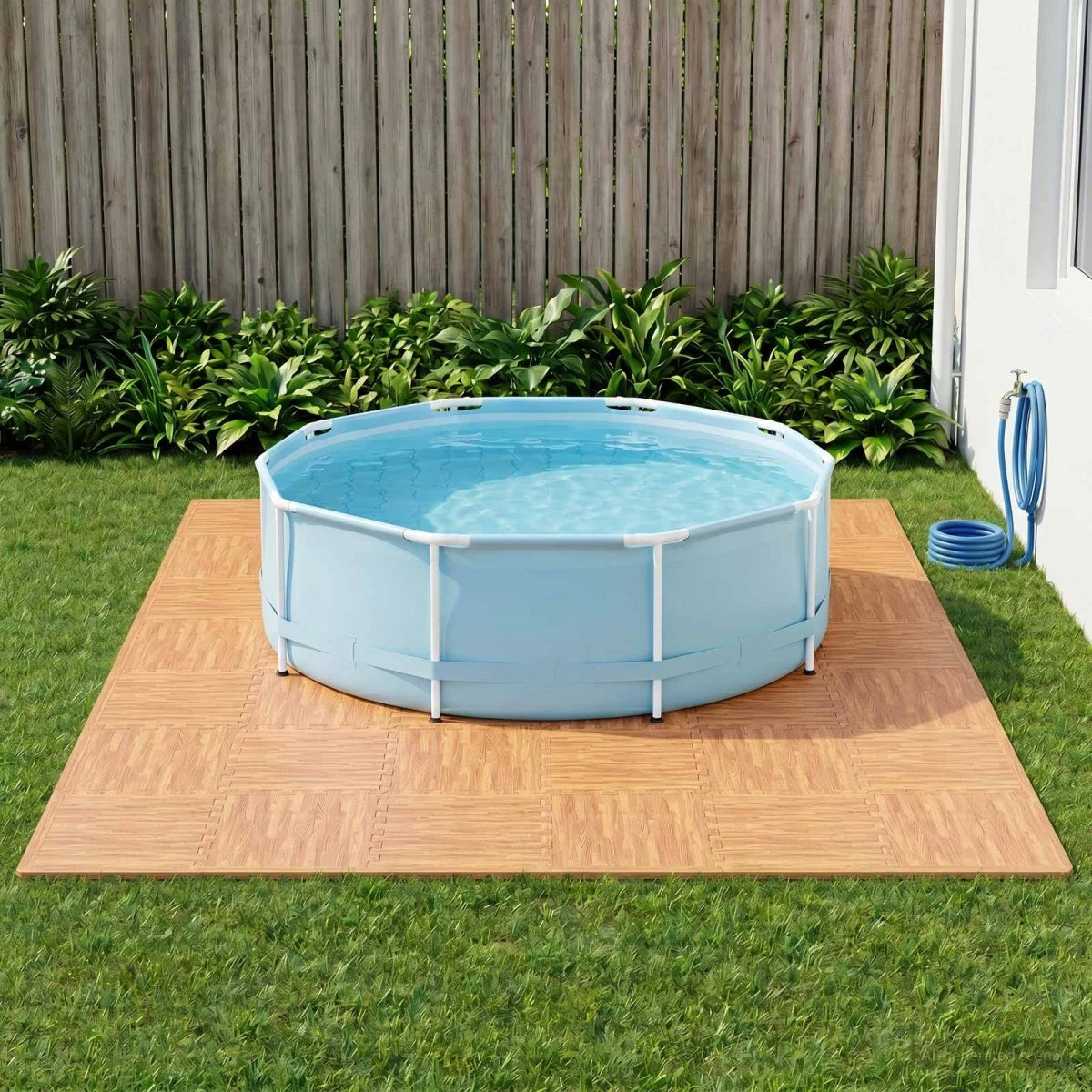vidaXL Poolbundmåtte 50 stk. trælook EVA skum - 18 m²