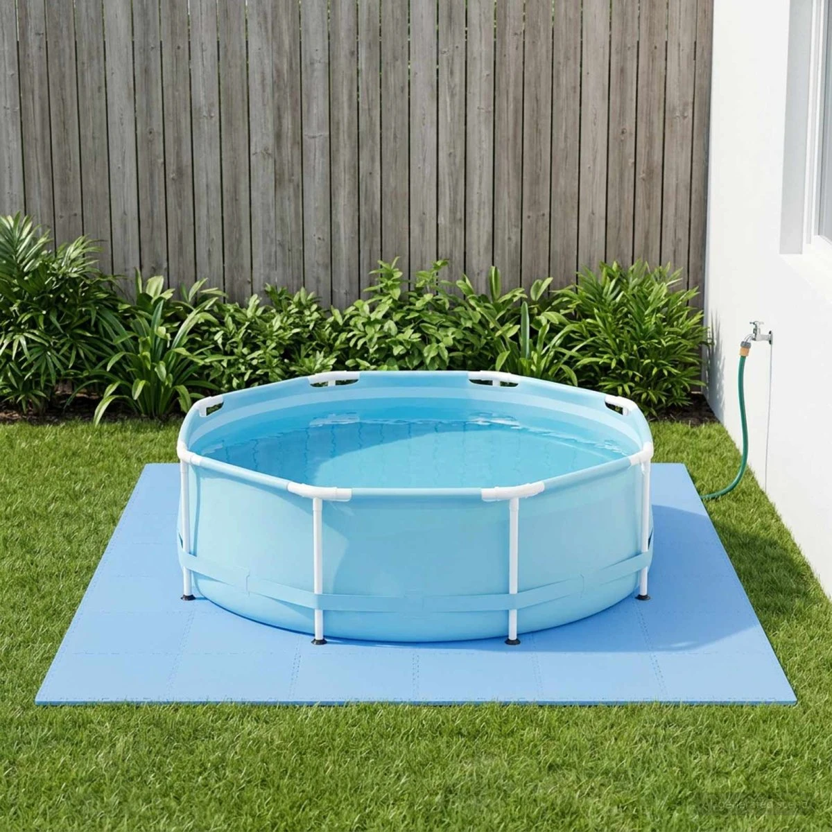 vidaXL Poolbundmåtte 40 stk. Blå 14,4 m² EVA skum