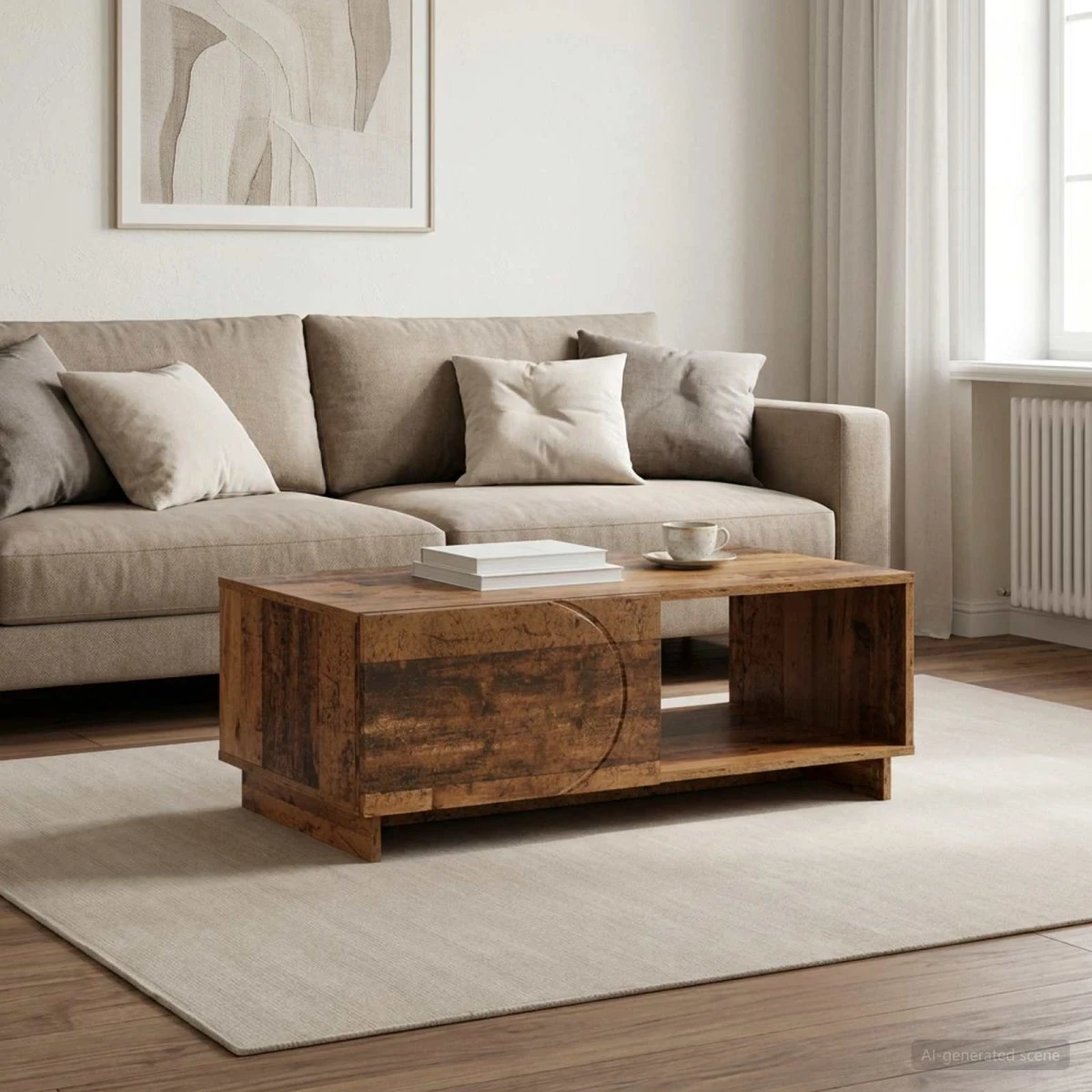 vidaXL Sofabord Gammelt træ 95 x 50,5 x 35 cm med 2 skuffer