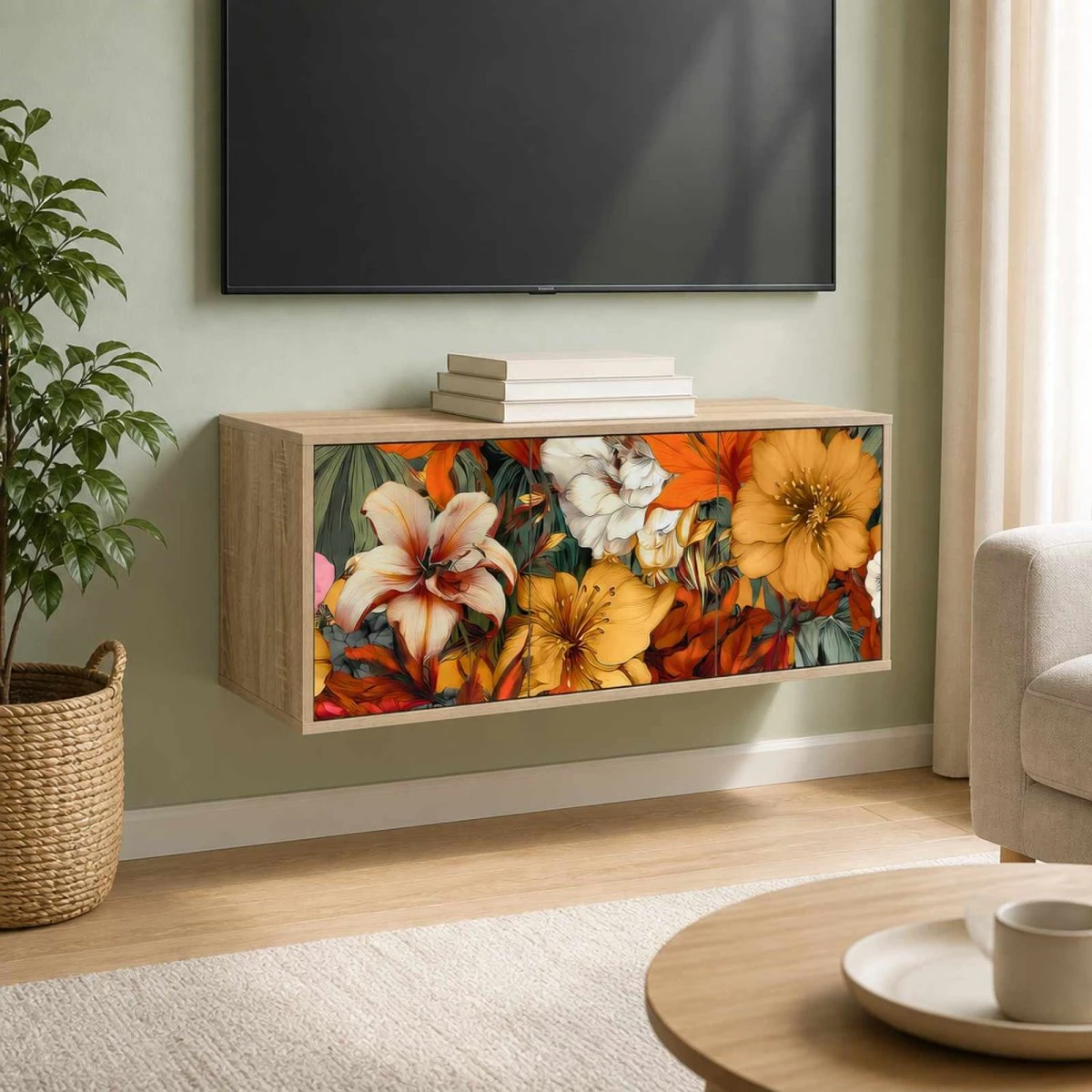 vidaXL GENNEP Væghængt TV-skab 102x33x40 cm - Sonoma-eg