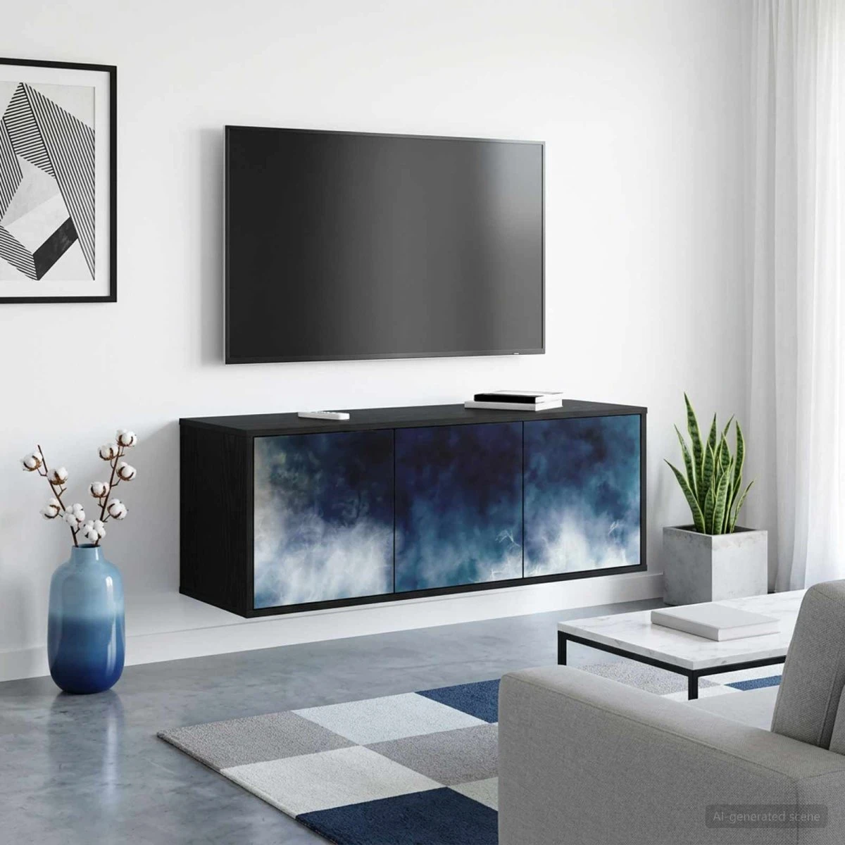 vidaXL Væghængt TV-skab RAALTE 102x33x40 cm Sort Eg