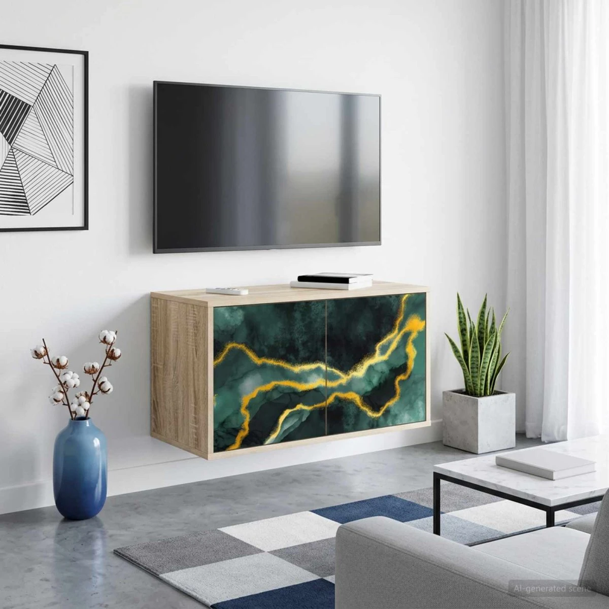 vidaXL Væghængt TV-skab WIJHE 69x33x40 cm Sonoma-eg