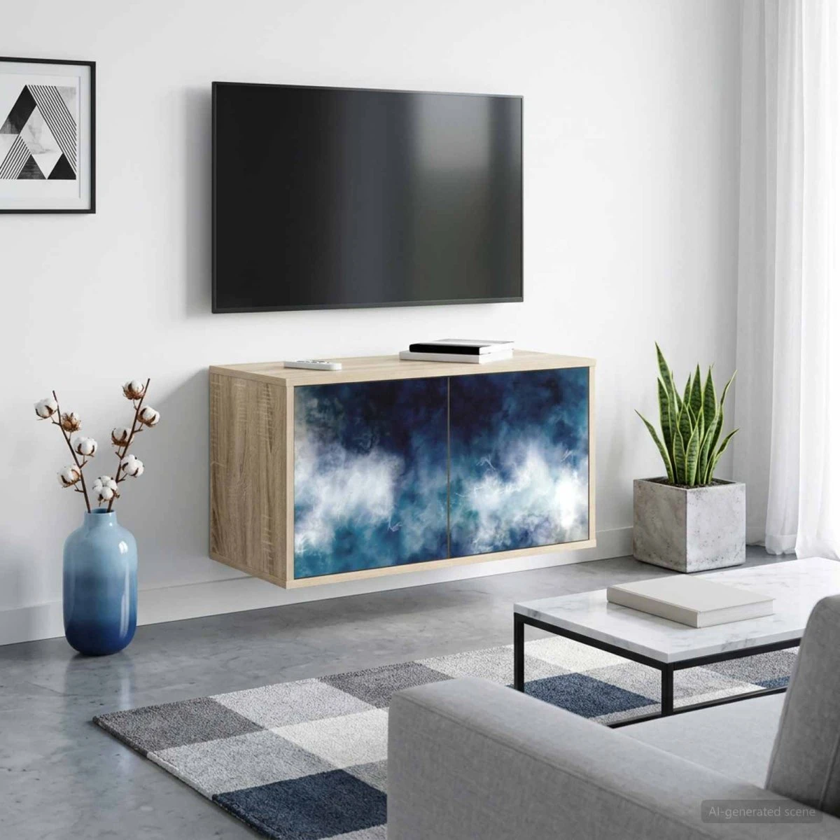 vidaXL RAALTE Væghængt TV-skab 69x33x40 cm - Sonoma-eg