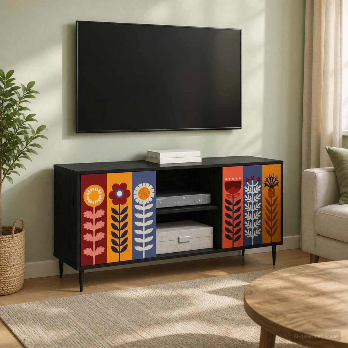 vidaXL ESSEN TV-skab - Sort eg - 102 x 33 x 51 cm