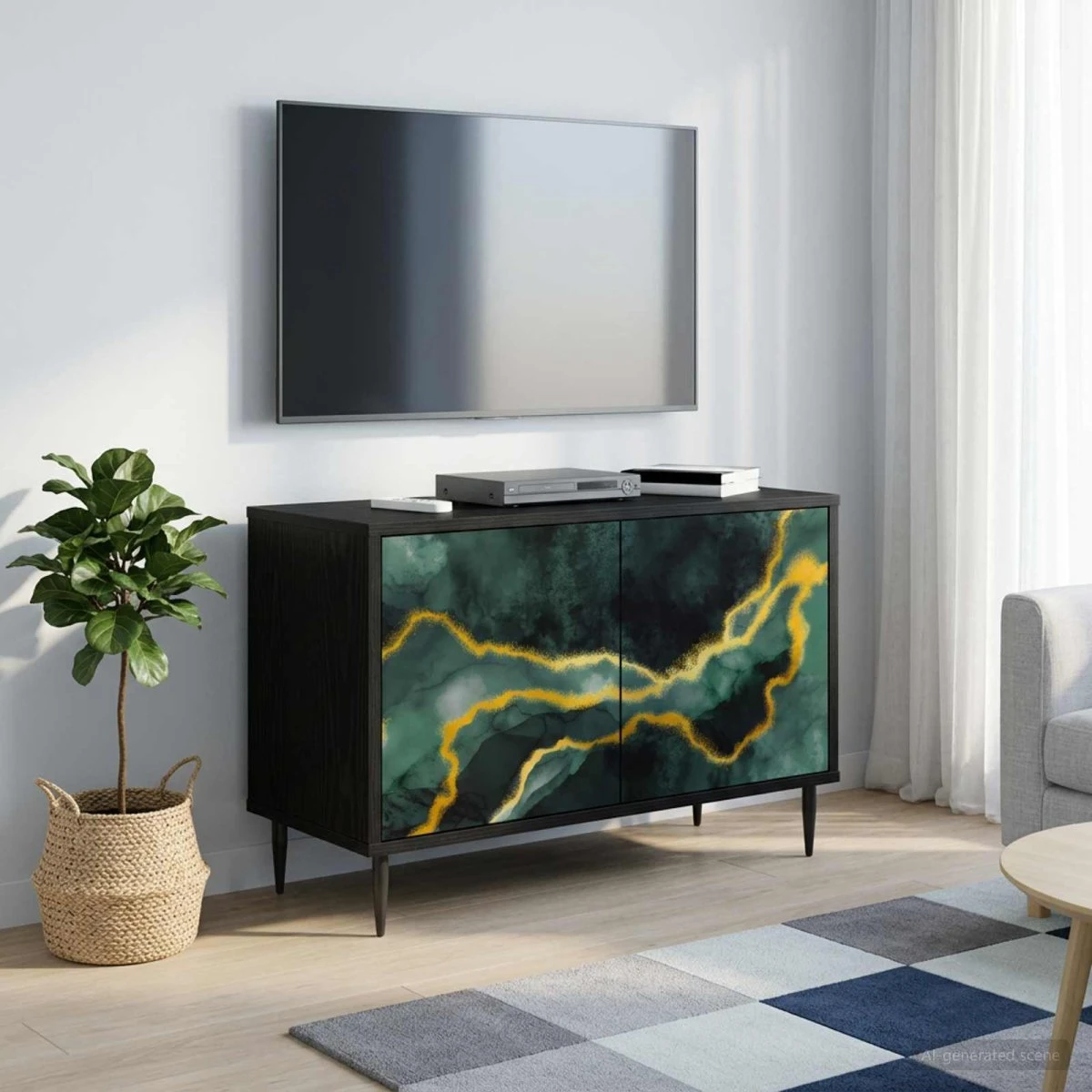 vidaXL TV-skab WIJHE Sort Eg 69 x 33 x 50,5 cm
