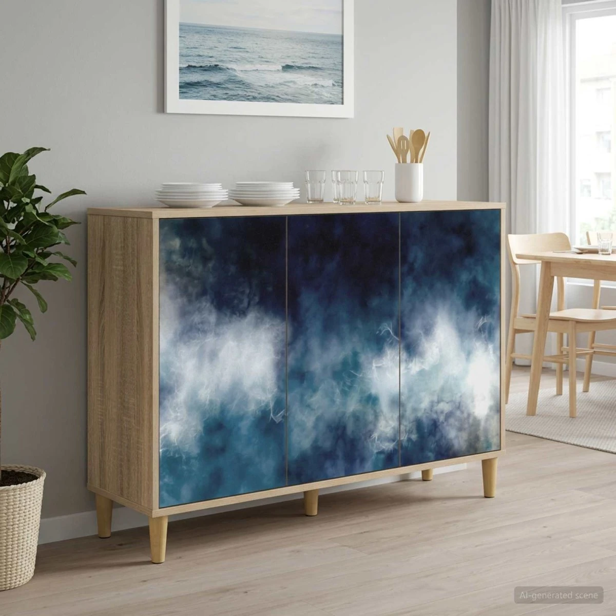 vidaXL Sideboard RAALTE Sonoma-eg 102 x 33 x 75 cm