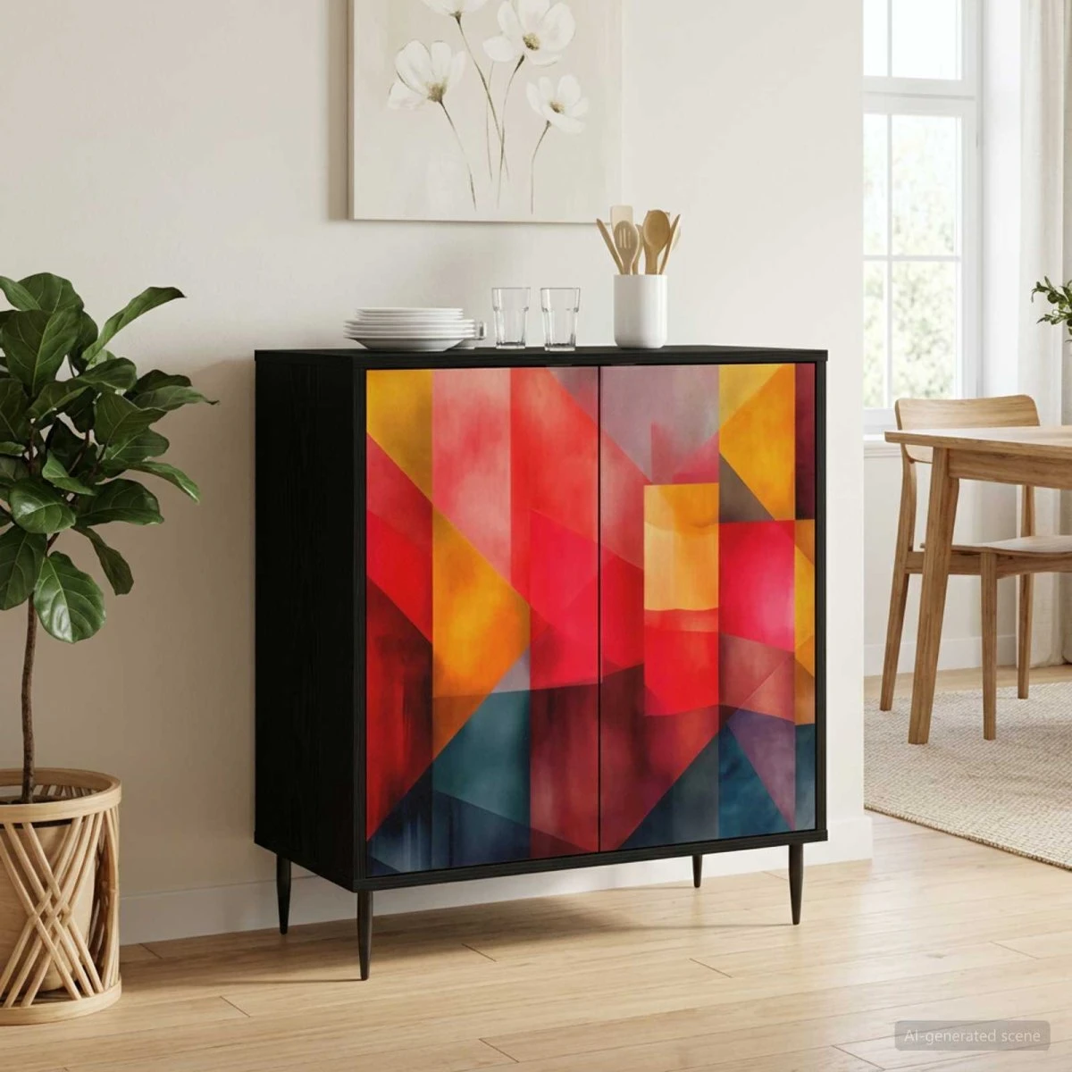 vidaXL Sideboard HEESCH Sort Eg 69 x 33 x 76 cm