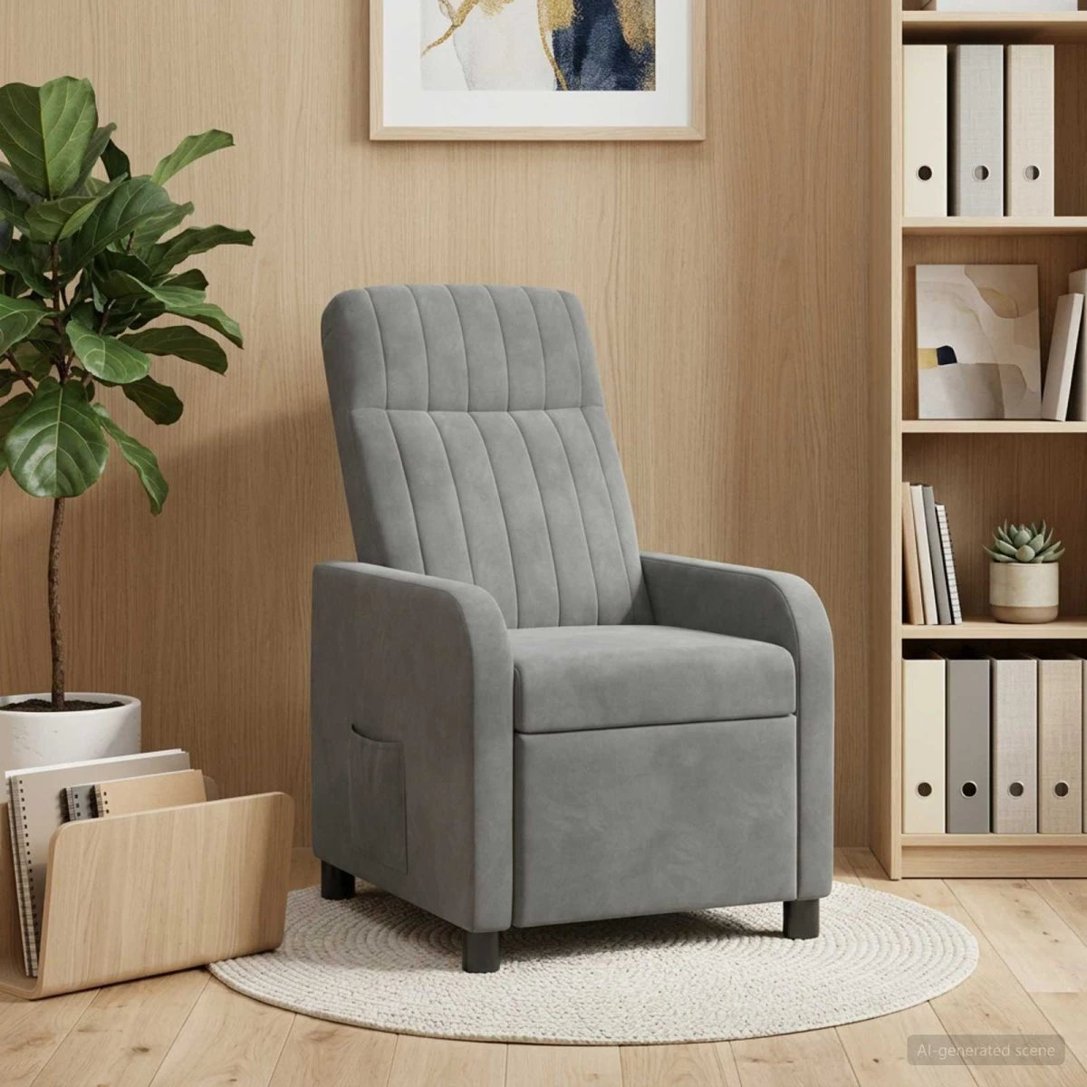 vidaXL Recliner Mørkegrå Velour