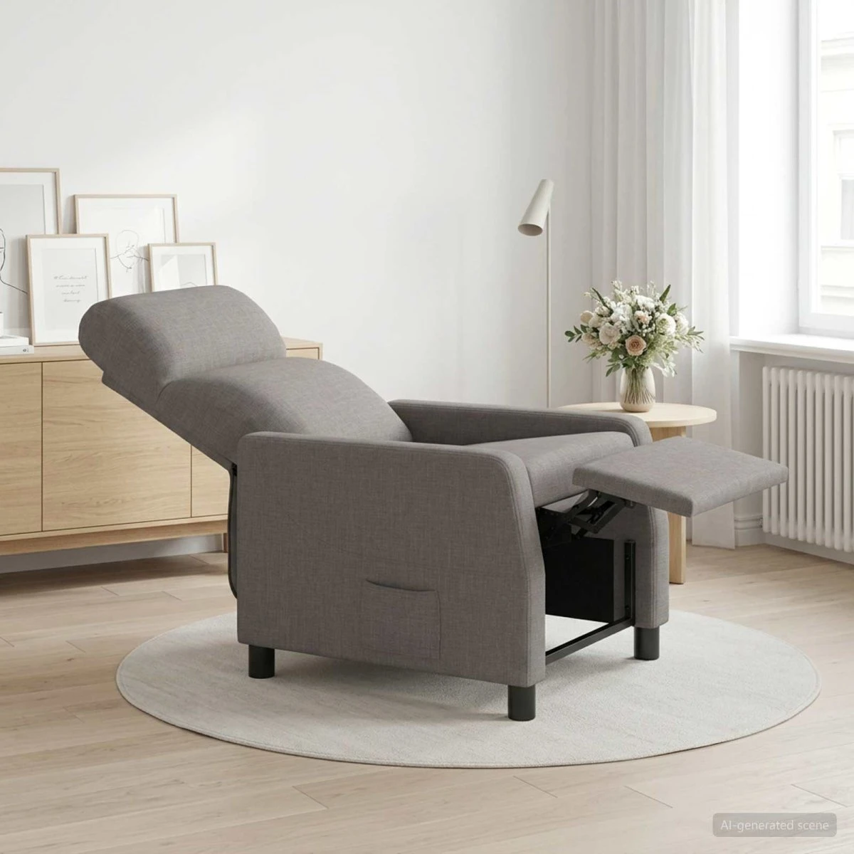 vidaXL Recliner Gråbrun Stof - Justerbar Lænestol