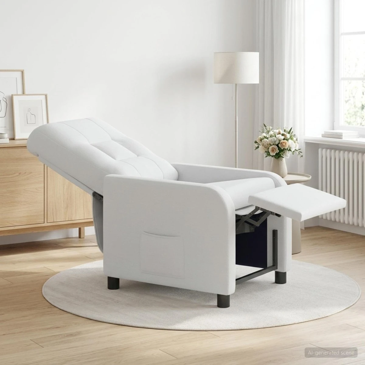 vidaXL Recliner Hvid Stof