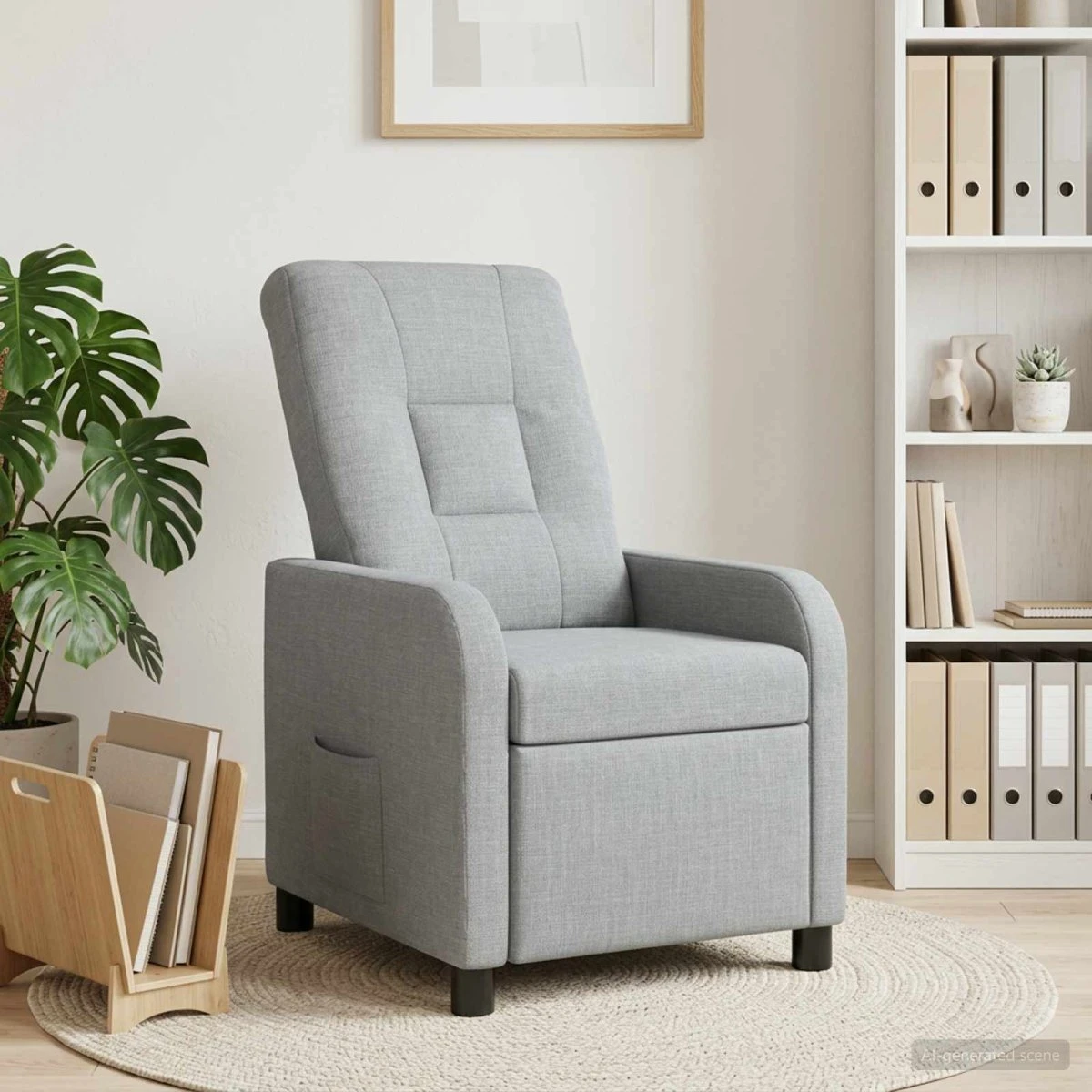 vidaXL Recliner Lysegrå Stof