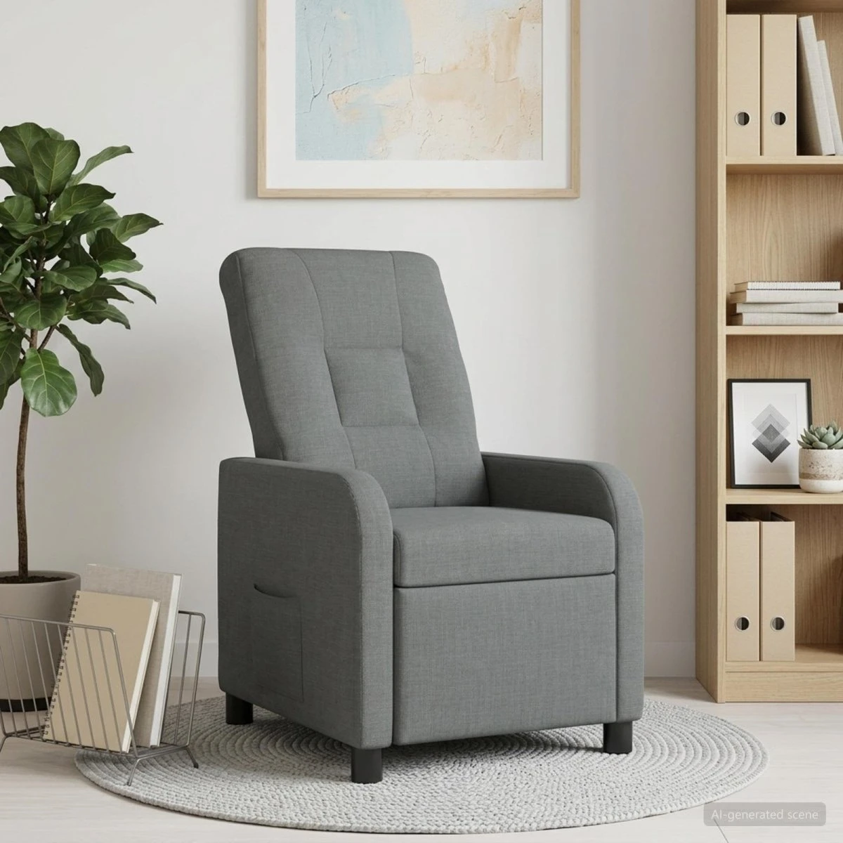 vidaXL Recliner Mørkegrå Stof