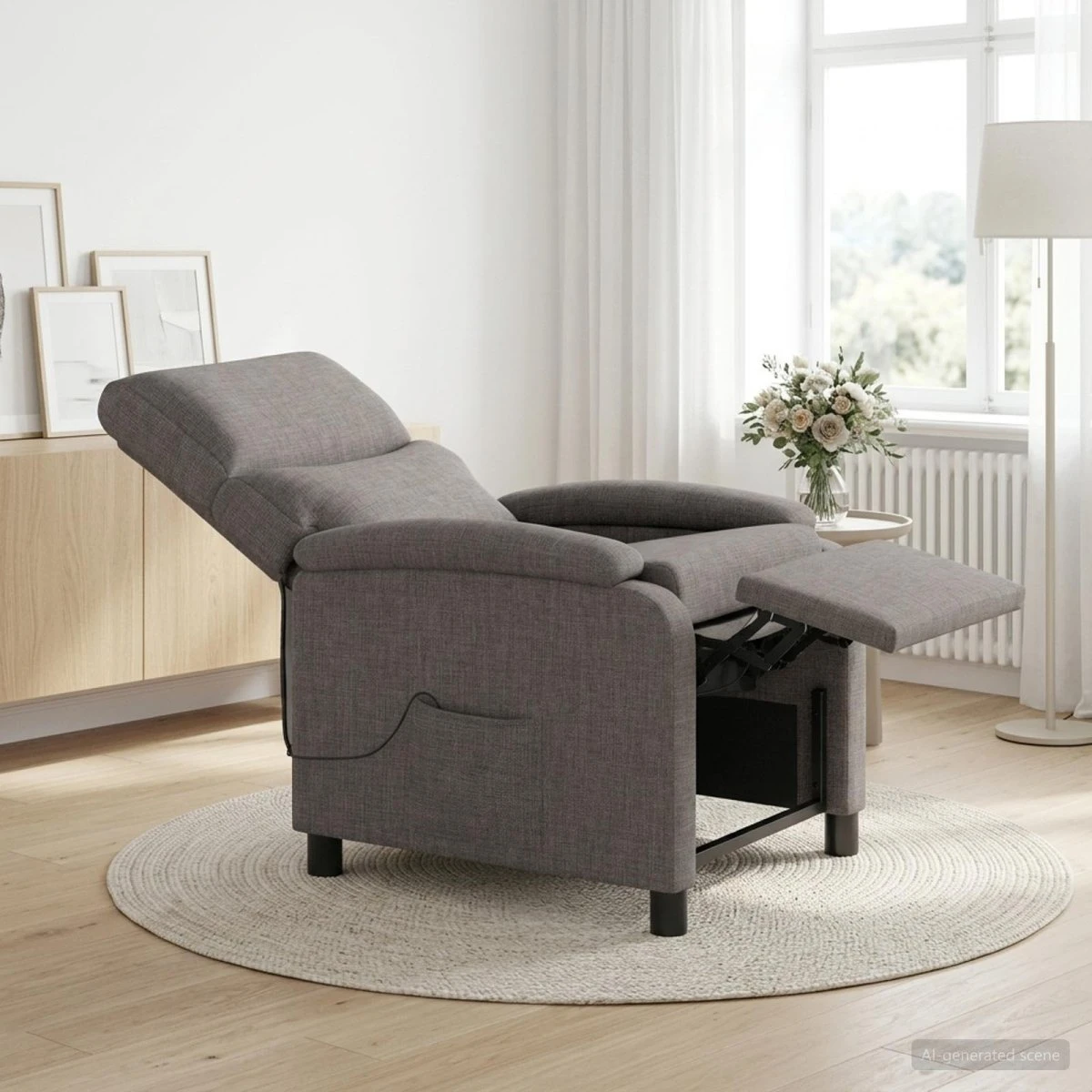 vidaXL Massagelænestol med reclinerfunktion - Gråbrun