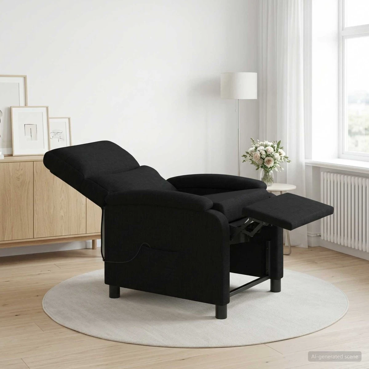 vidaXL Massagelænestol i sort stof