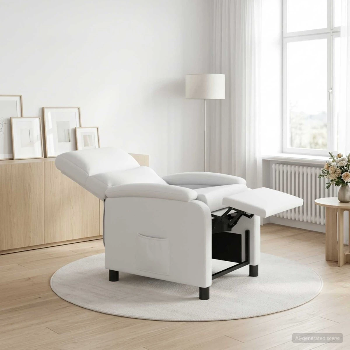 vidaXL Recliner Hvid Kunstlæder