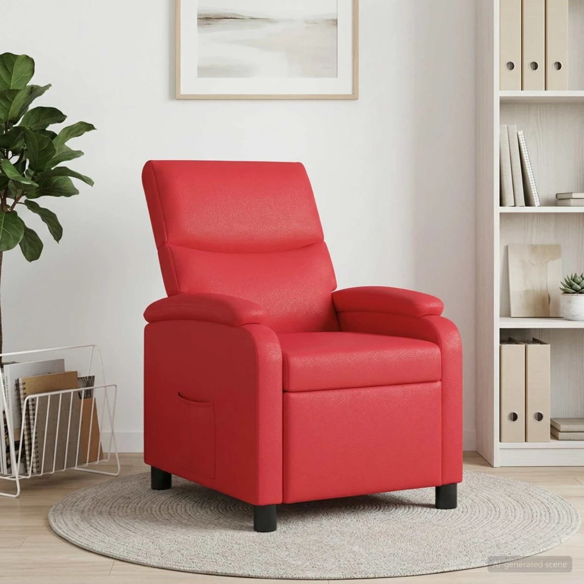 vidaXL Recliner Rød Kunstlæder