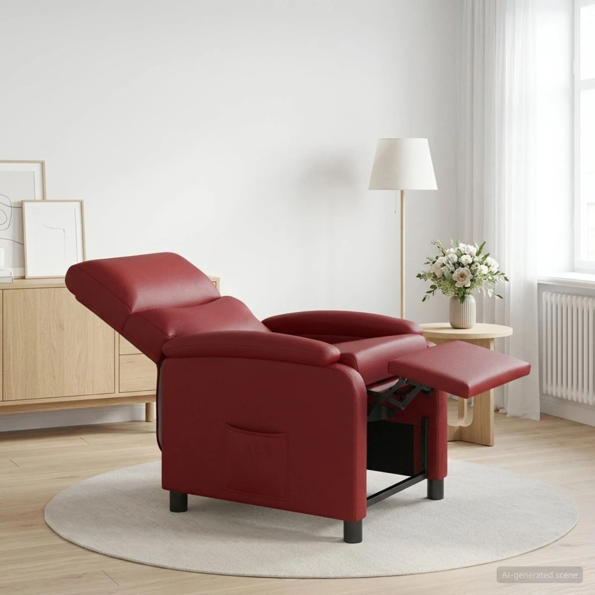 vidaXL Recliner i vinrødt kunstlæder