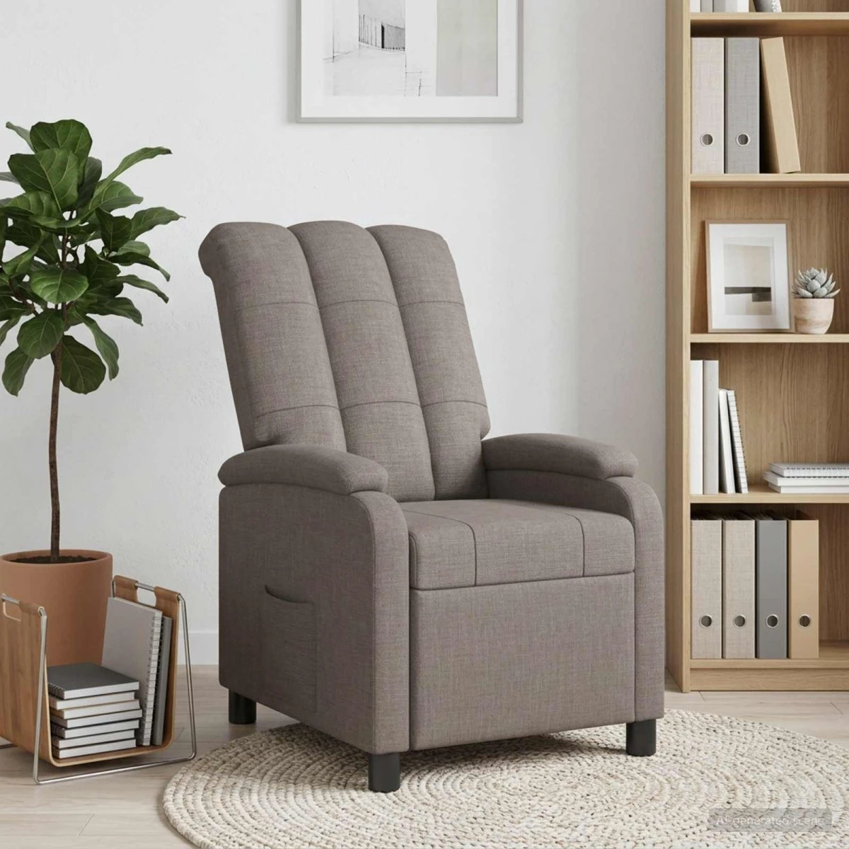 vidaXL Recliner i gråbrun stof